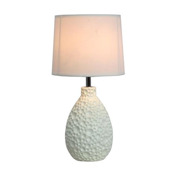 All The Rages All The Rages LT2003-WHT Texturized Ceramic Oval Table Lamp - White LT2003-WHT